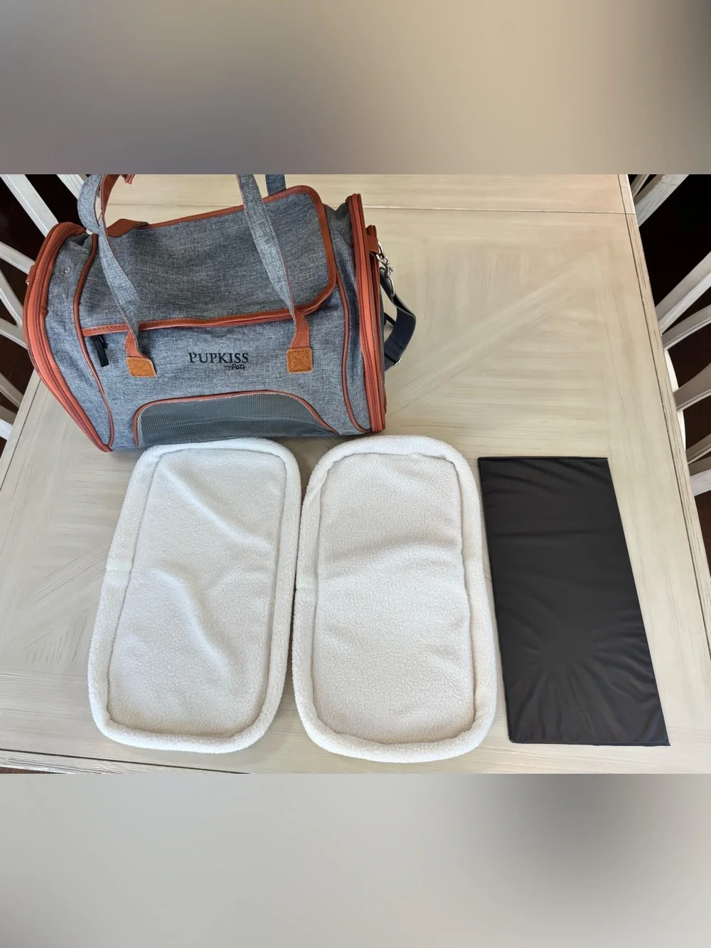 PUPKISS Pet Carrier w/ 2 Fleece Beds | Soft-Sided - Airline Approved